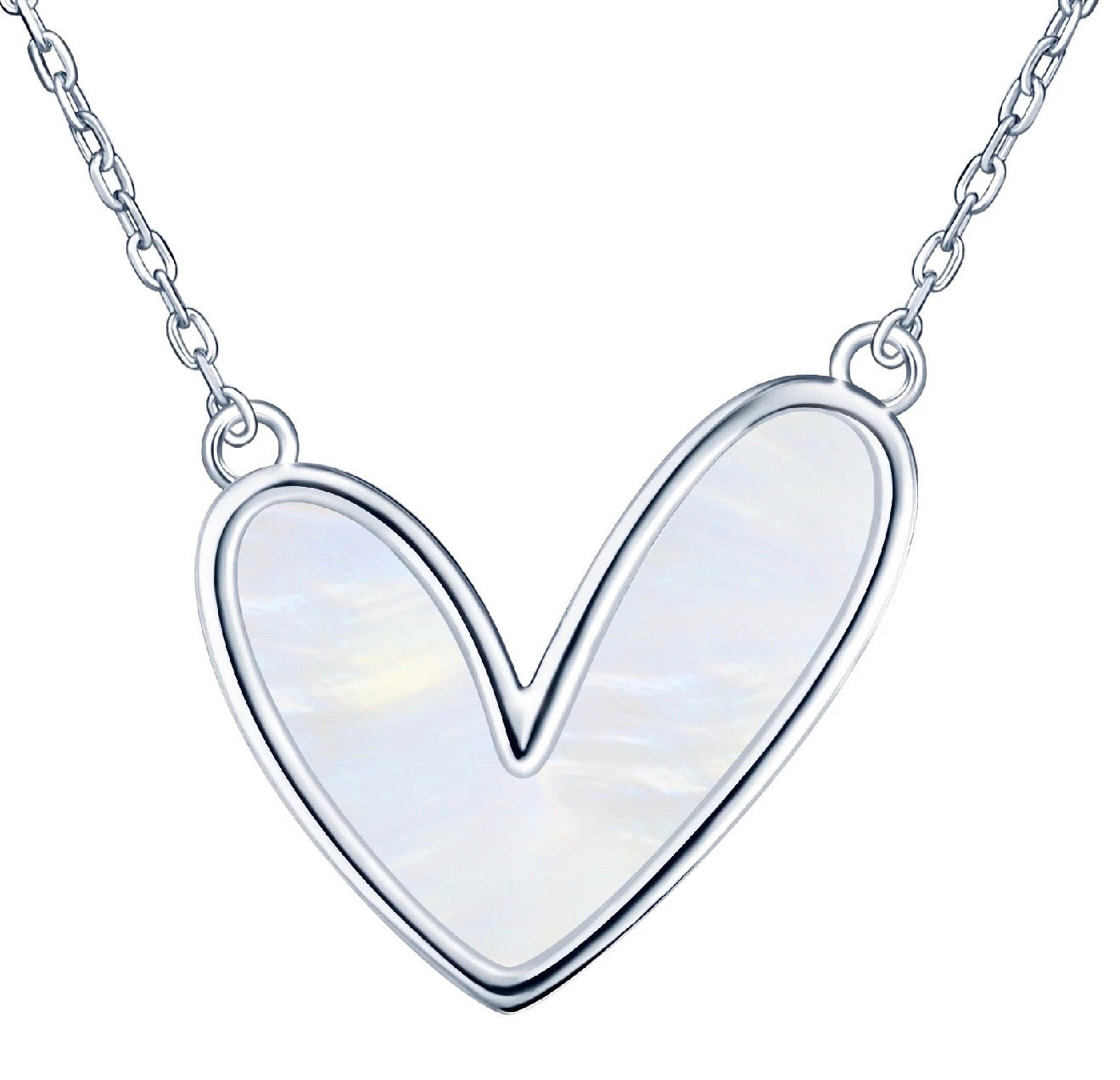 Ashley Mother Of Pearl Heart Necklace