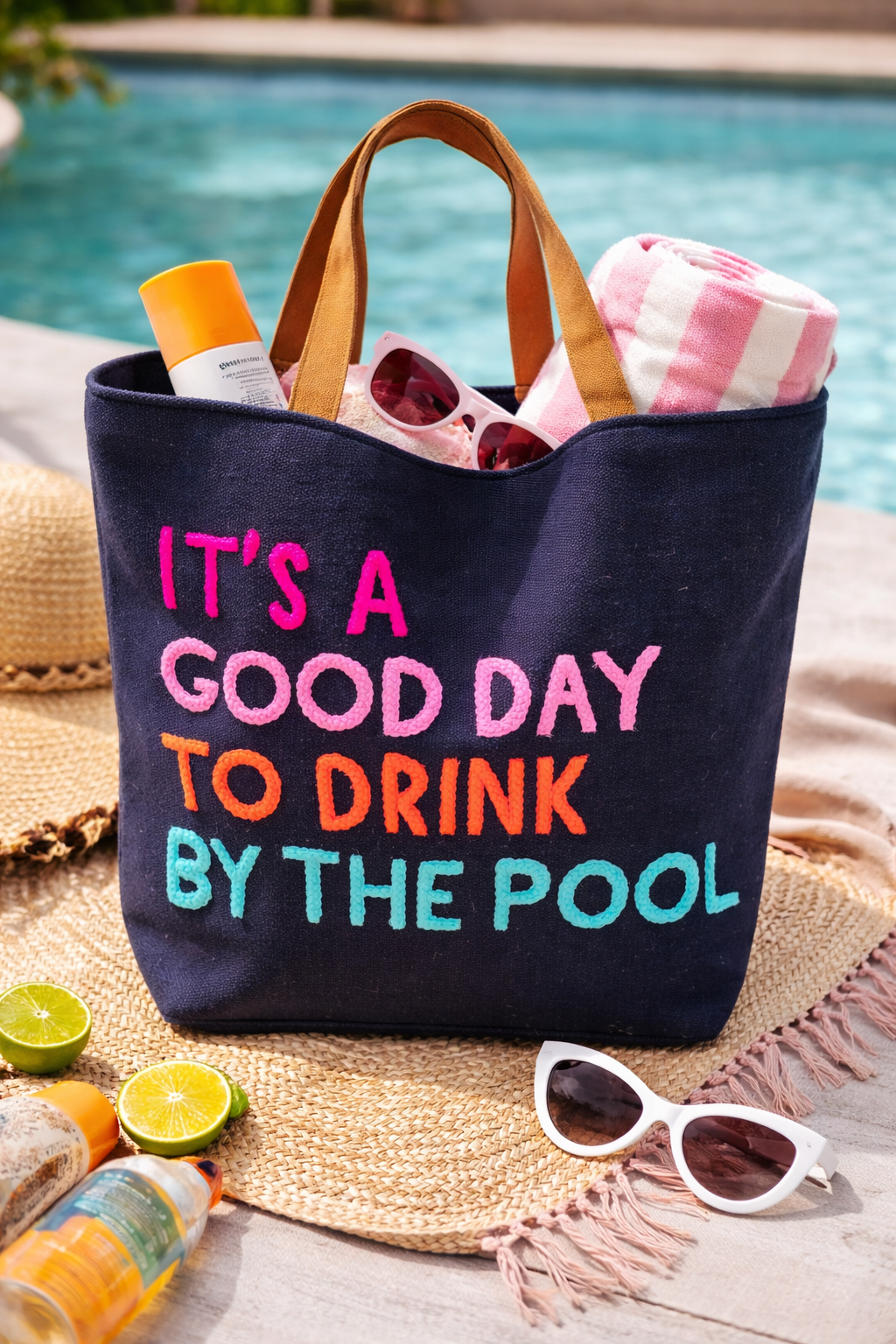 Navy Poolside Bliss Tote