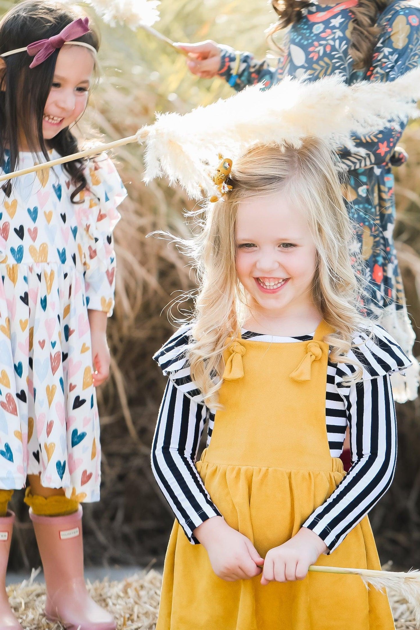 Mustard Faux Suede Pinafore