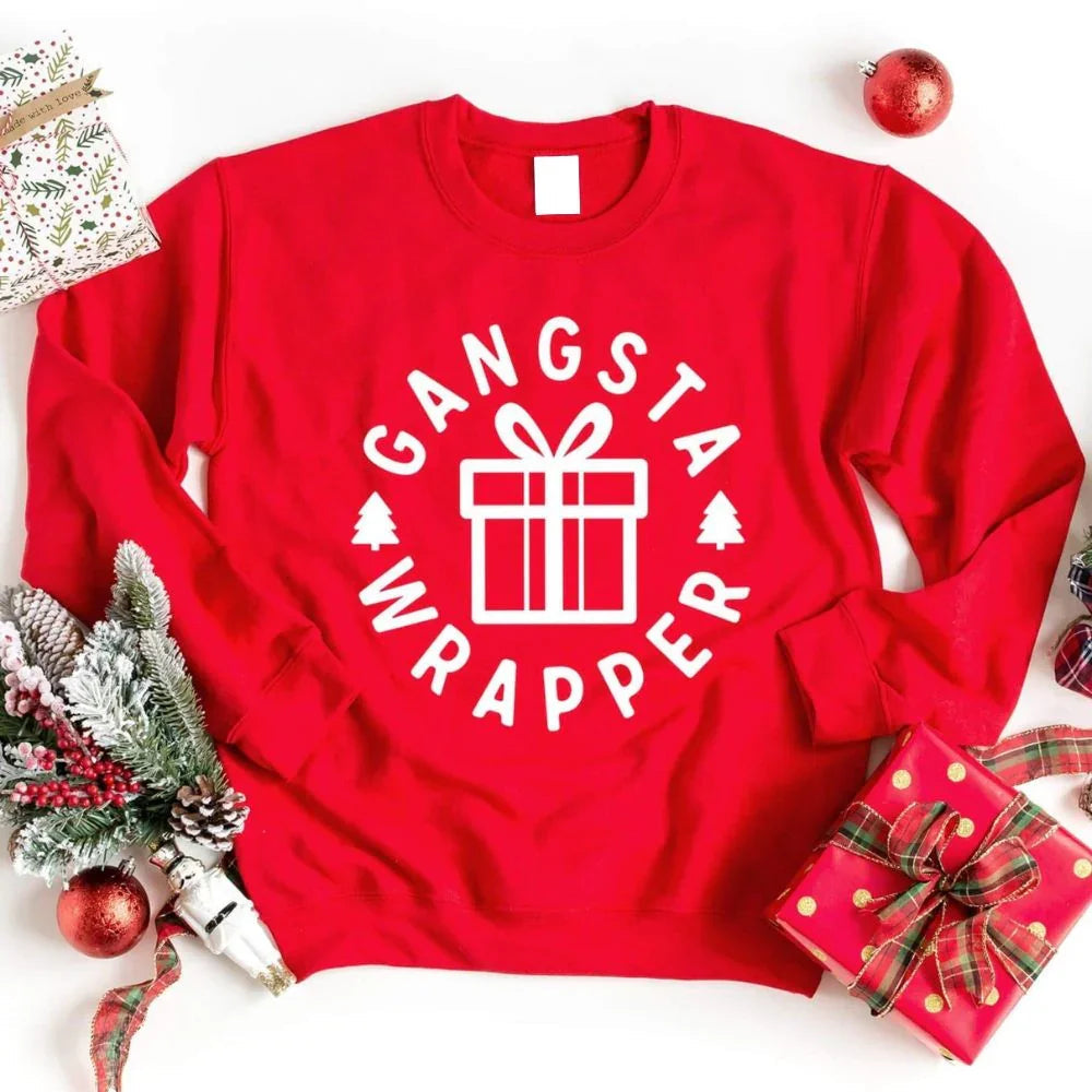 Gangsta Wrapper Christmas Red Sweatshirt