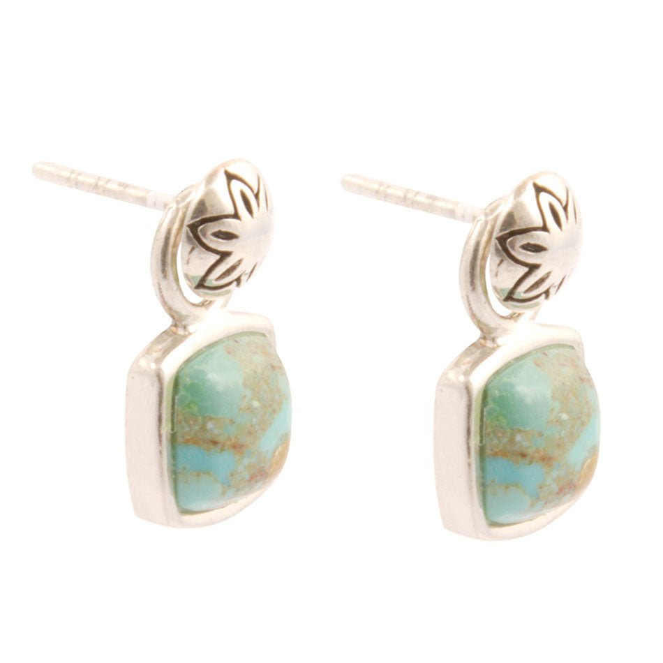 Little Bits Blue Turquoise Post Sterling Silver Earrings