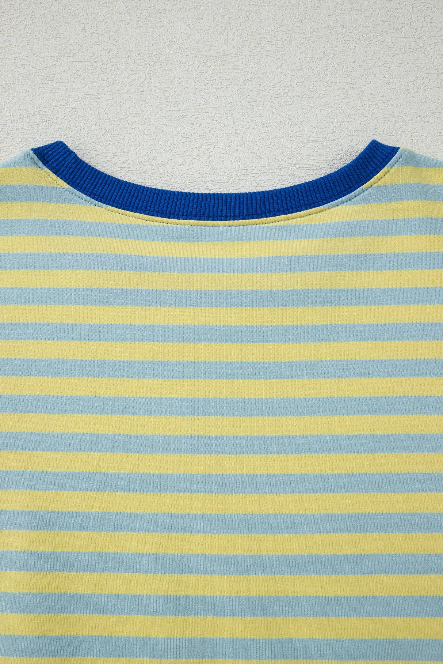 Elsa Stripe Drop Shoulder Boxy Casual Terry Short Set - Yellow
