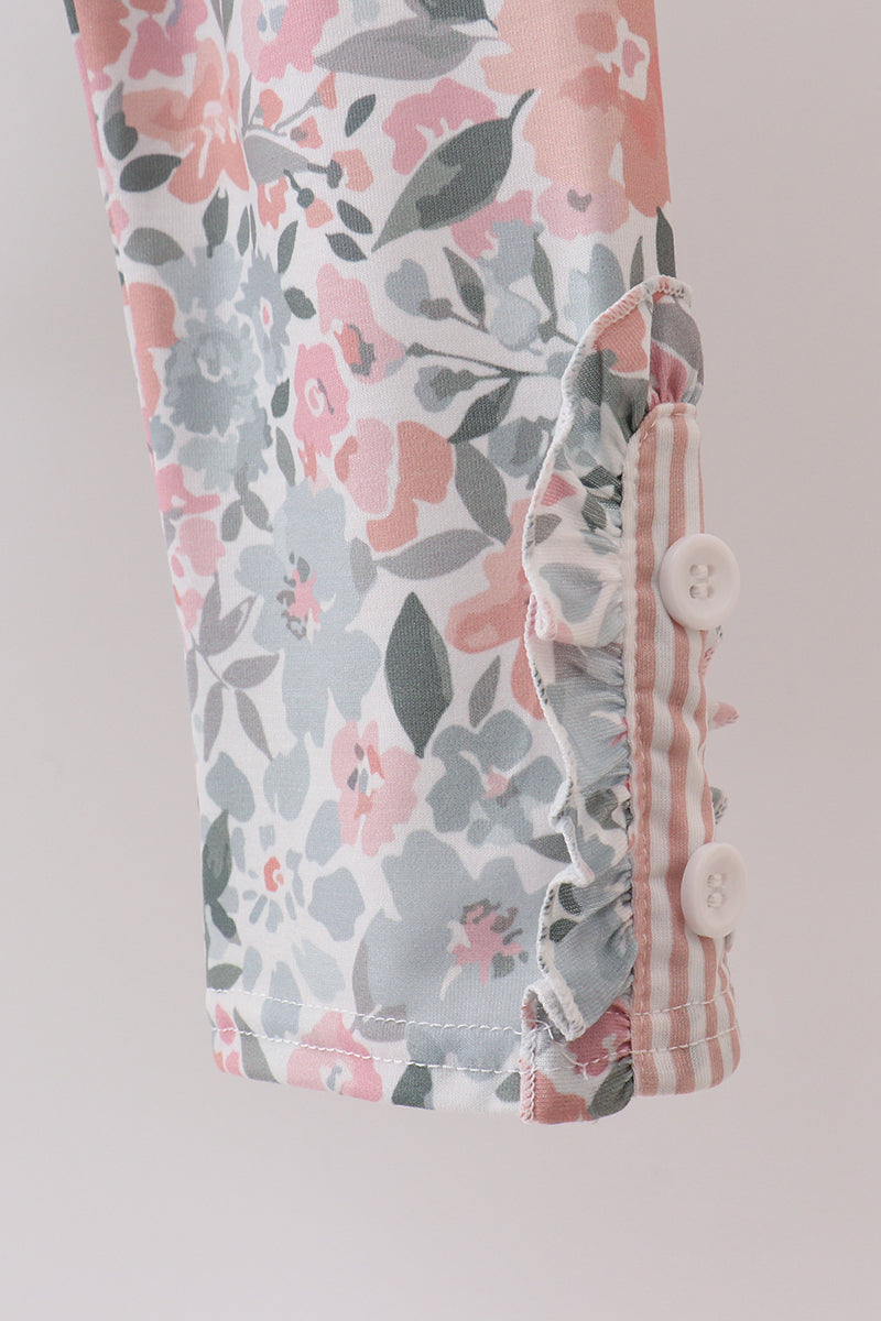Sage Floral Pumpkin Applique Pants Set