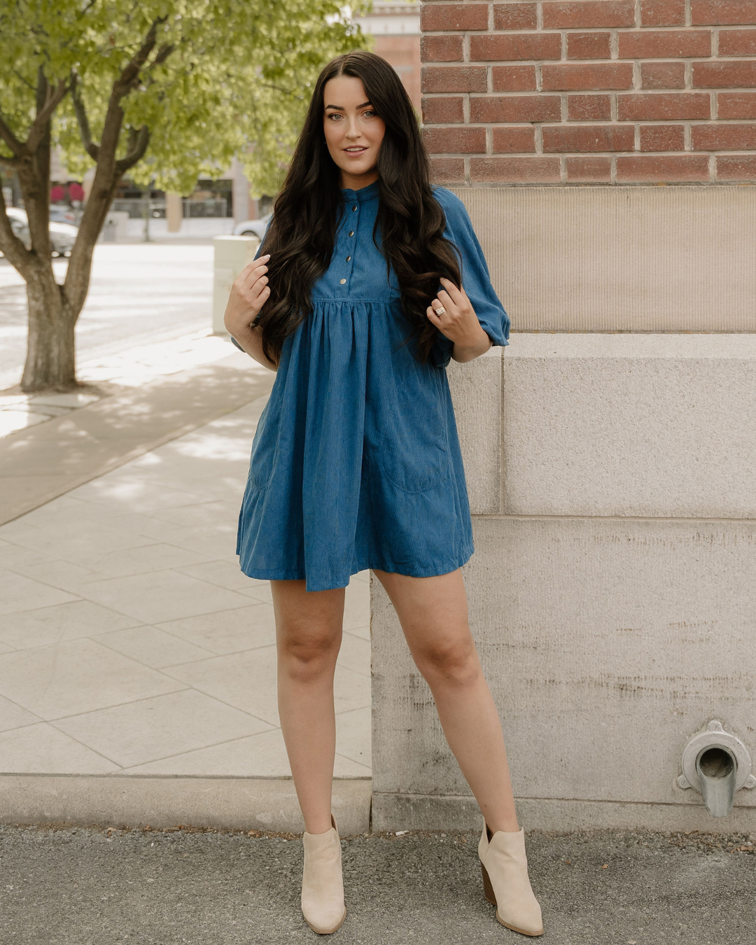 Sutton Corduroy Dress - Teal
