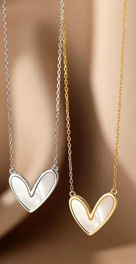 Ashley Mother Of Pearl Heart Necklace