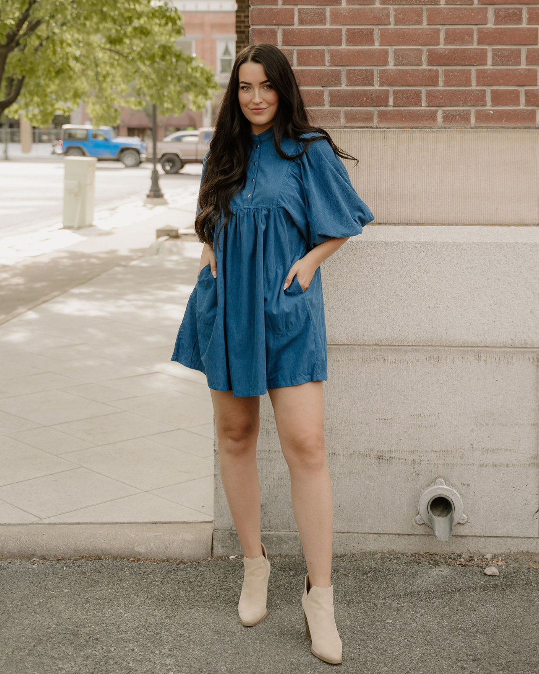 Sutton Corduroy Dress - Teal