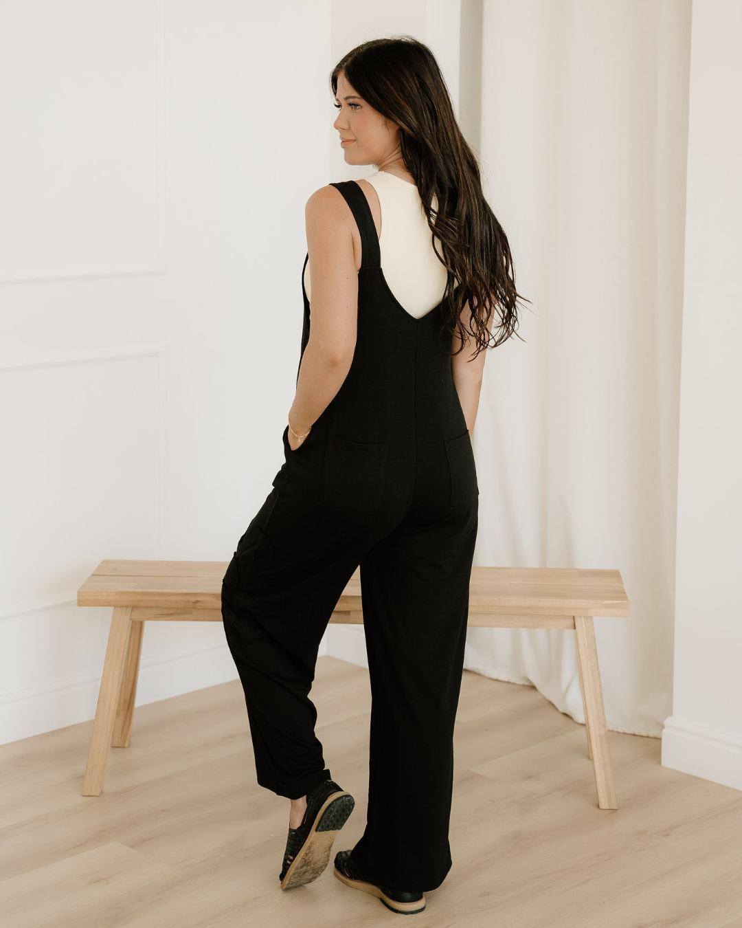 Zinnia Raw Seam Big Flower Patched Loose Overall Jumper