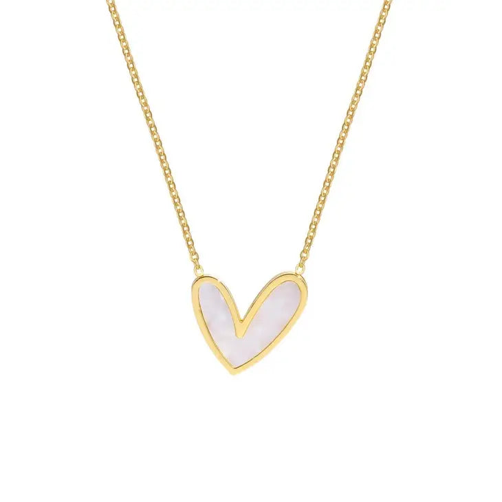 Ashley Mother Of Pearl Heart Necklace