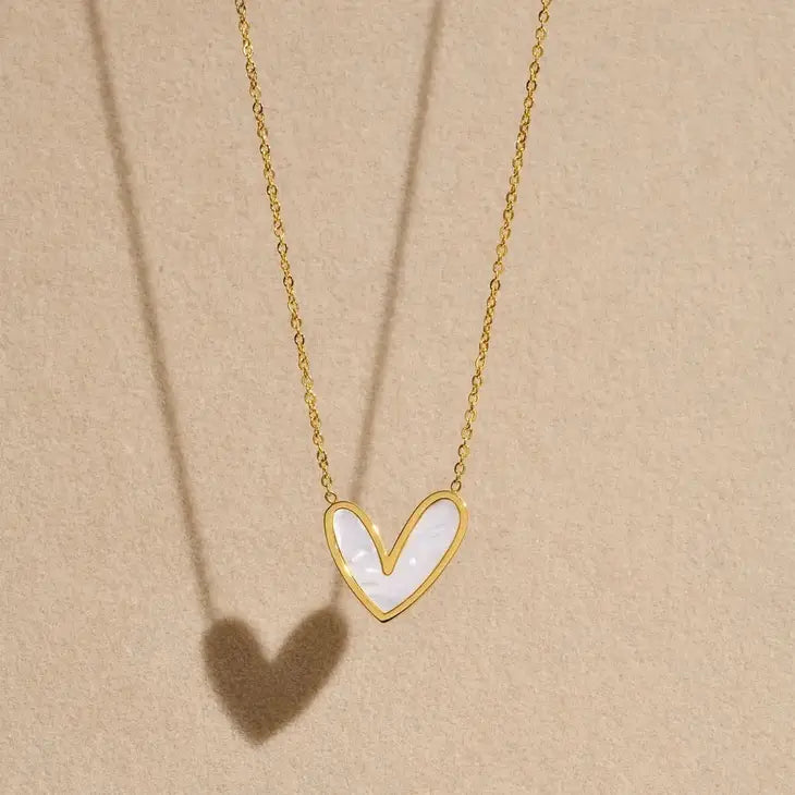 Ashley Mother Of Pearl Heart Necklace