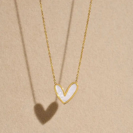 Ashley Mother Of Pearl Heart Necklace