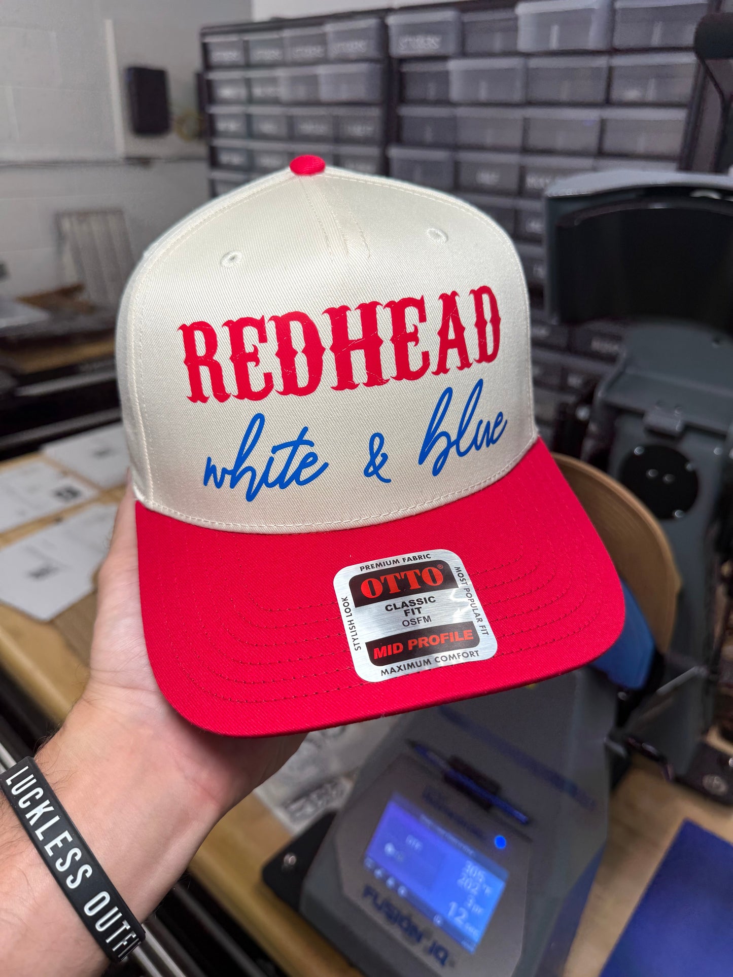 Red, White and Hair Color Snapback