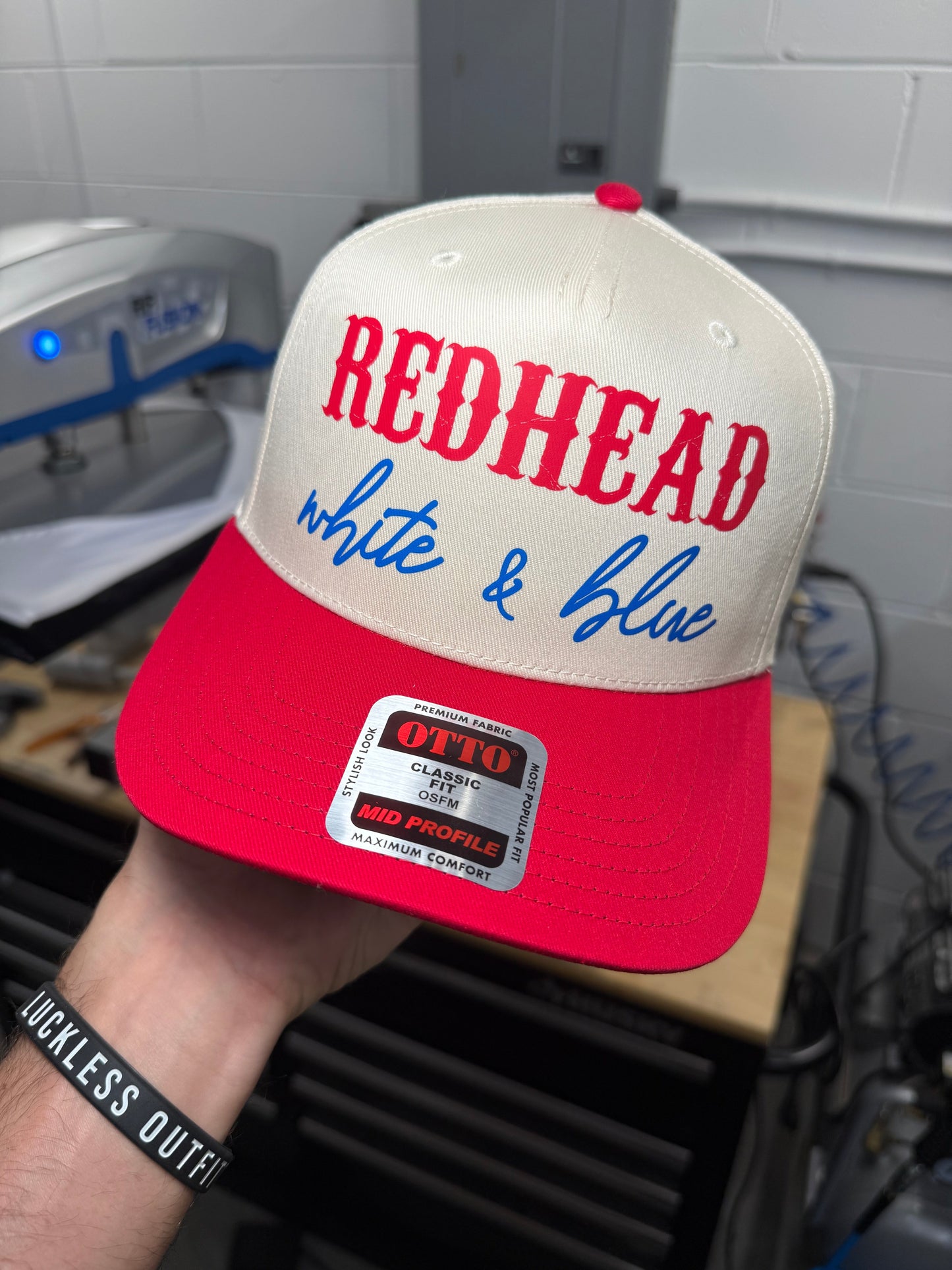 Red, White and Hair Color Snapback