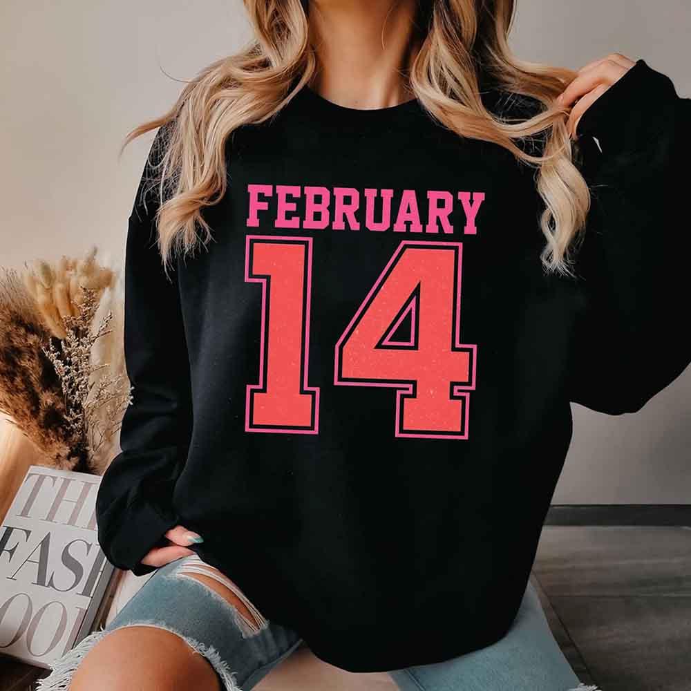 Retro Valentine’s Day Jersey Number FEBRUARY 14 Sweatshirt