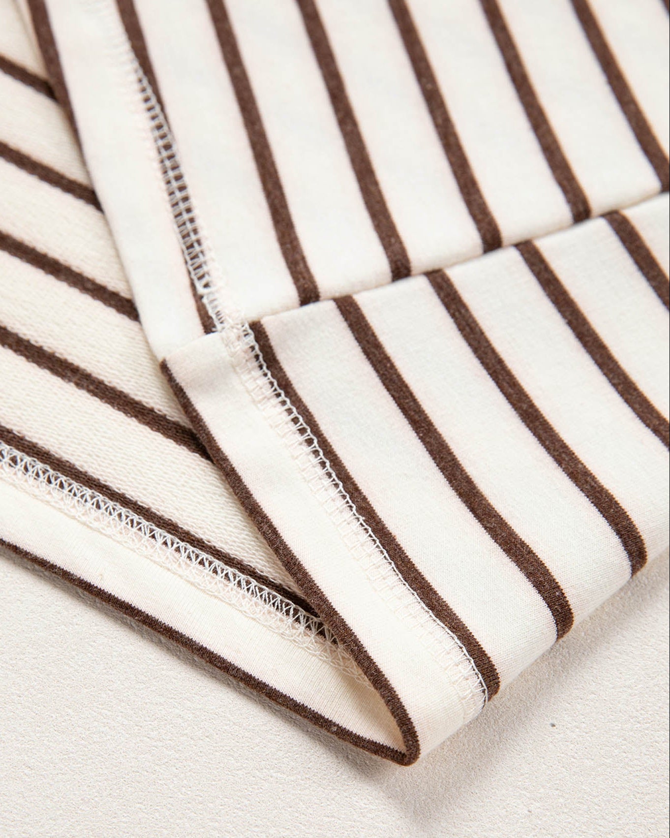 Serena Stripe Ribbed Round Neck Trim Loose Tank Top - Brown