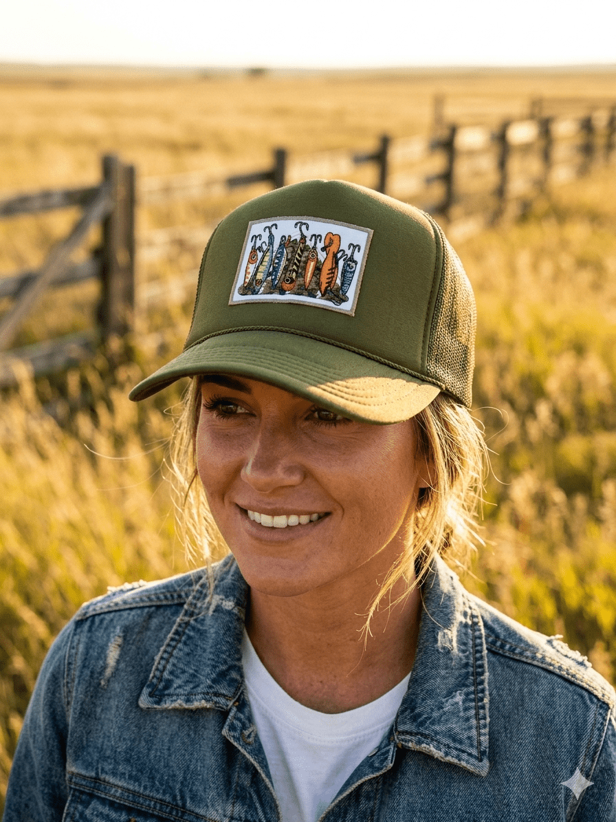 Fishing Lures Embroidered Patch Trucker Hat