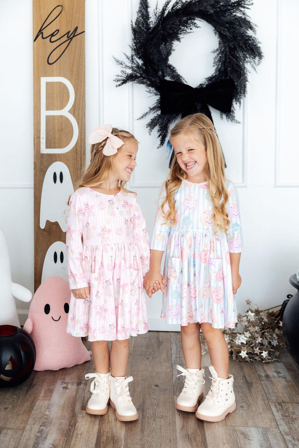 Here for the Candy 3/4 Sleeve Pocket Twirl Dress