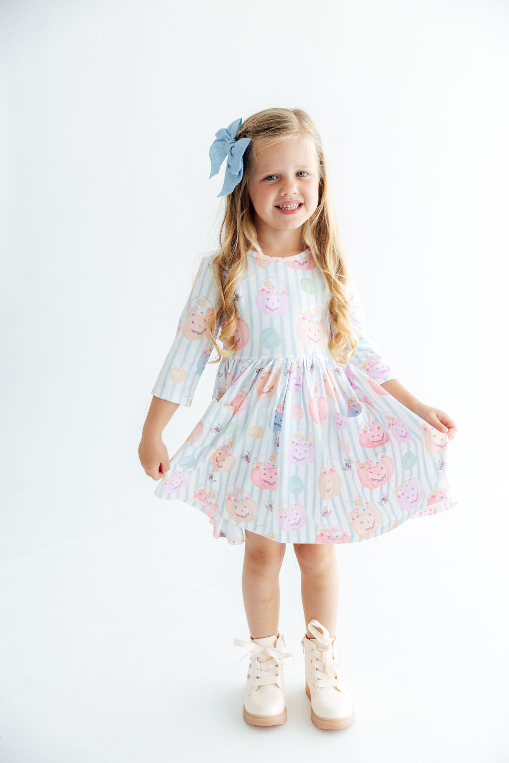 Here for the Candy 3/4 Sleeve Pocket Twirl Dress
