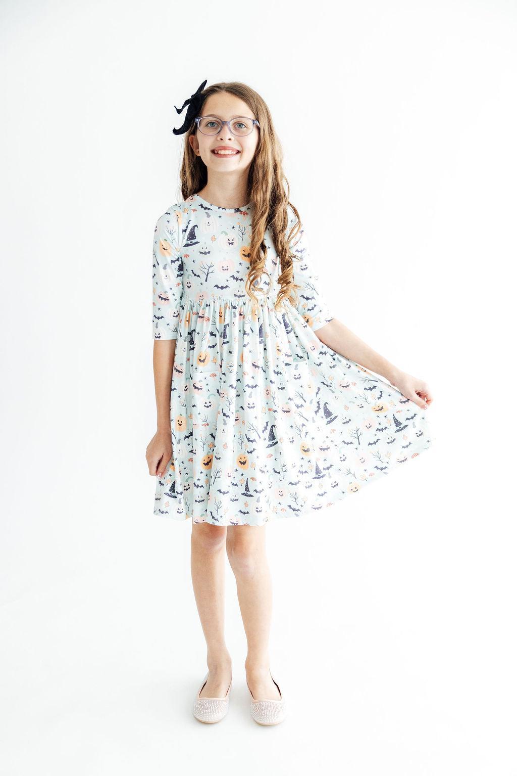 Ghouls Rule 3/4 Sleeve Pocket Twirl Dress