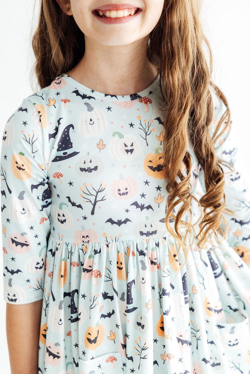 Ghouls Rule 3/4 Sleeve Pocket Twirl Dress