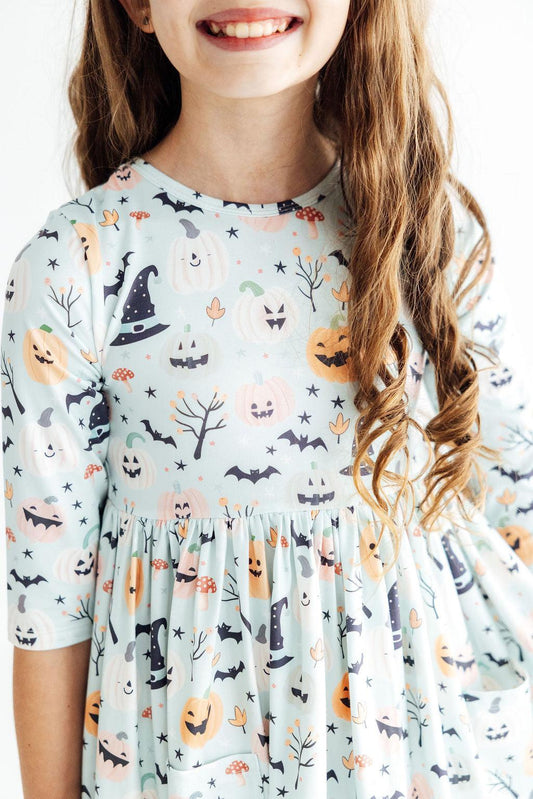 Ghouls Rule 3/4 Sleeve Pocket Twirl Dress