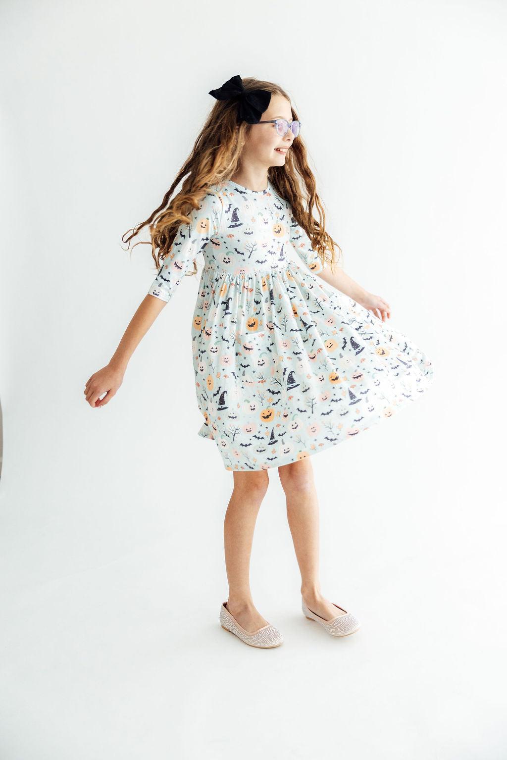 Ghouls Rule 3/4 Sleeve Pocket Twirl Dress